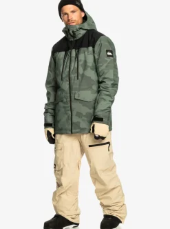 Best Quiksilver Utility Technical Snow Bib Pants Pale Khaki