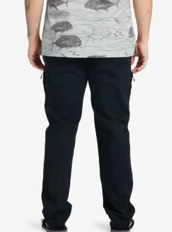 Sale Quiksilver Waterman After Surf Elastic Waist Pants Black