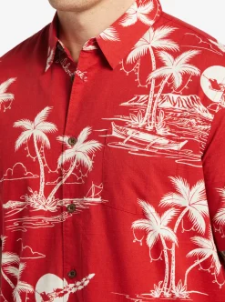 Discount Quiksilver Waterman Ahi Holiday Woven Shirt Ahi Holiday Aura Orange
