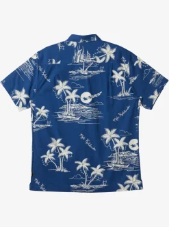 Discount Quiksilver Waterman Ahi Holiday Woven Shirt Ahi Holiday Estate Blue