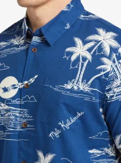 Discount Quiksilver Waterman Ahi Holiday Woven Shirt Ahi Holiday Estate Blue