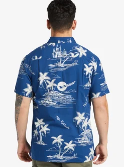 Discount Quiksilver Waterman Ahi Holiday Woven Shirt Ahi Holiday Estate Blue