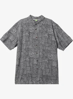 Flash Sale Quiksilver Waterman Amazed Palm Woven Shirt Black Amazed Palm