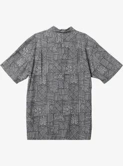 Flash Sale Quiksilver Waterman Amazed Palm Woven Shirt Black Amazed Palm