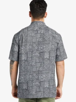 Flash Sale Quiksilver Waterman Amazed Palm Woven Shirt Black Amazed Palm