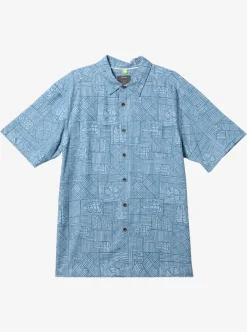 Sale Quiksilver Waterman Amazed Palm Woven Shirt Seaport Amazed Palm