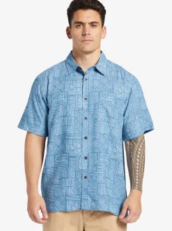Sale Quiksilver Waterman Amazed Palm Woven Shirt Seaport Amazed Palm