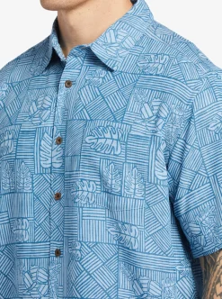 Sale Quiksilver Waterman Amazed Palm Woven Shirt Seaport Amazed Palm