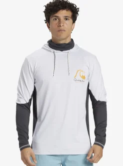 Online Quiksilver Waterman Angler Hooded Upf 50 Long Sleeve Surf Tee White