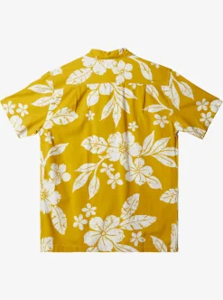 Online Quiksilver Waterman Aqua Flower Short Sleeve Shirt Oil Yeallow Aqua Flowers