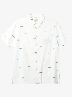 Sale Quiksilver Waterman Big Pond Woven Shirt Big Pond White