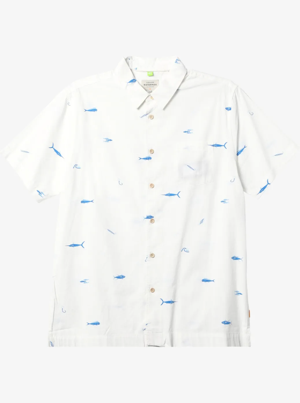 Sale Quiksilver Waterman Big Pond Woven Shirt Big Pond White