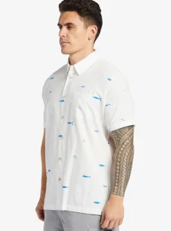 Sale Quiksilver Waterman Big Pond Woven Shirt Big Pond White