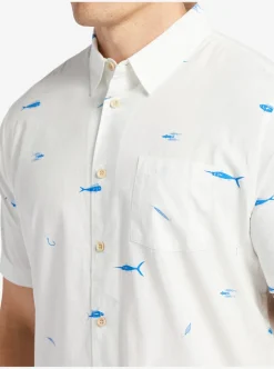 Sale Quiksilver Waterman Big Pond Woven Shirt Big Pond White