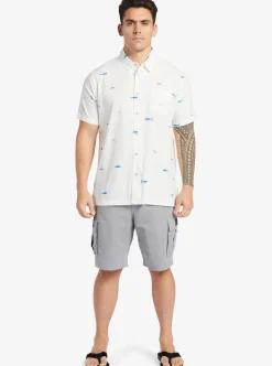 Sale Quiksilver Waterman Big Pond Woven Shirt Big Pond White