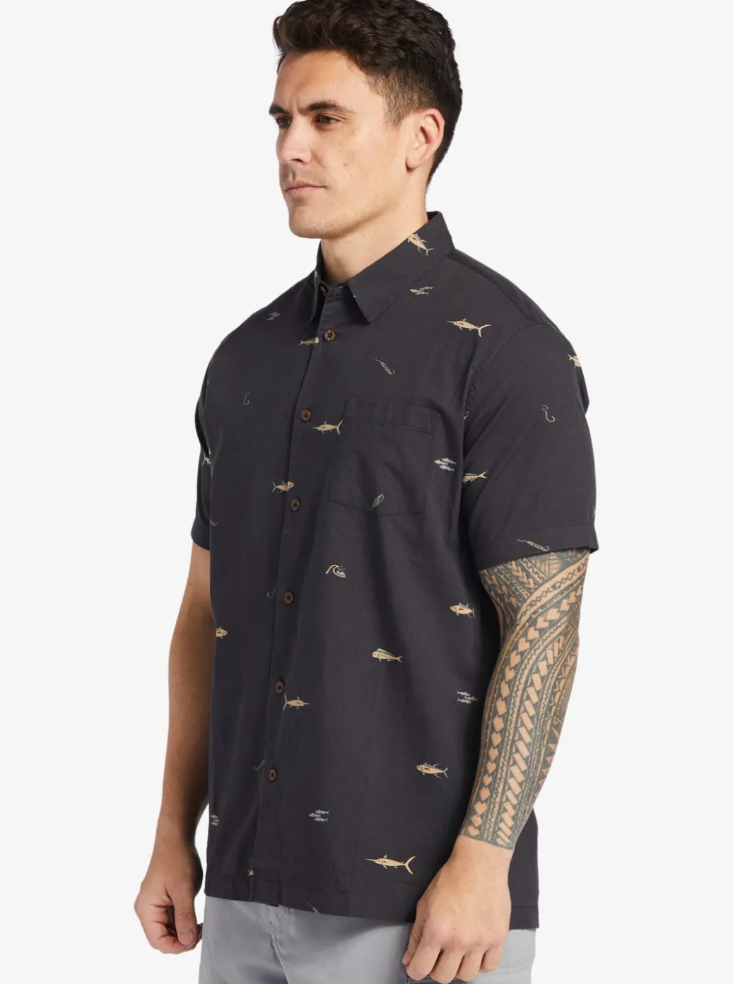 Cheap Quiksilver Waterman Big Pond Woven Shirt Big Pond Tarmac