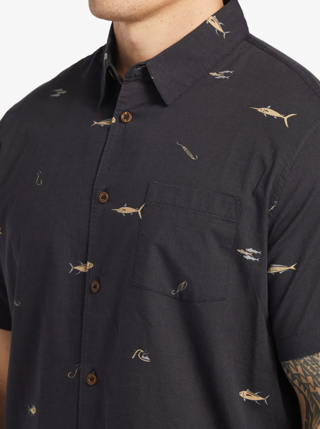 Cheap Quiksilver Waterman Big Pond Woven Shirt Big Pond Tarmac
