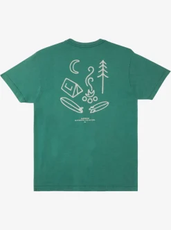 Clearance Quiksilver Waterman Campgrounds Qt-Shirt Smoke Pine Heather