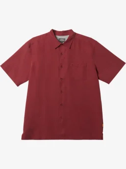 Shop Quiksilver Waterman Centinela Premium Anti-Wrinkle Shirt Ruby Wine Centinela 4
