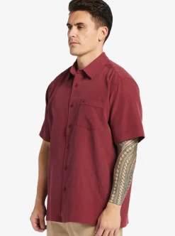 Shop Quiksilver Waterman Centinela Premium Anti-Wrinkle Shirt Ruby Wine Centinela 4