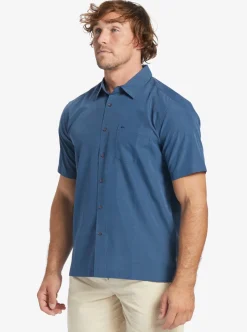 Shop Quiksilver Waterman Centinela Premium Anti-Wrinkle Shirt Midnight Navy Centinella