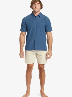 Shop Quiksilver Waterman Centinela Premium Anti-Wrinkle Shirt Midnight Navy Centinella