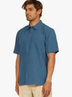 Shop Quiksilver Waterman Centinela Premium Anti-Wrinkle Shirt Midnight Navy Centinella