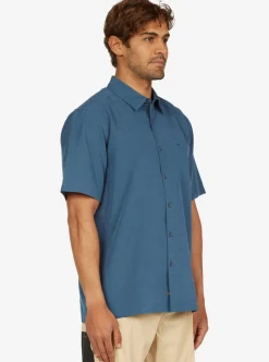 Shop Quiksilver Waterman Centinela Premium Anti-Wrinkle Shirt Midnight Navy Centinella