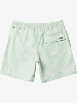 Cheap Quiksilver Waterman Cliffside 17" Elastic Waist Shorts Subtle Green Amazed Palm