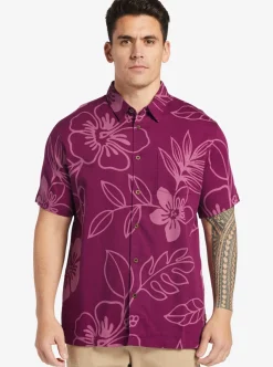 Clearance Quiksilver Waterman Cruise Town Woven Shirt Magenta Cruise Town