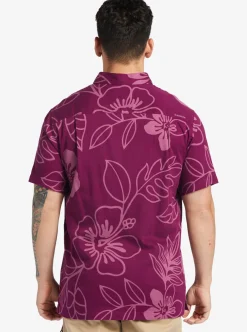 Clearance Quiksilver Waterman Cruise Town Woven Shirt Magenta Cruise Town