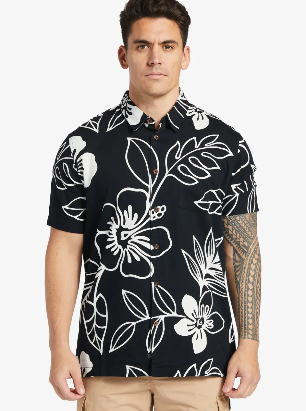 New Quiksilver Waterman Cruise Town Woven Shirt Black Cruise Town