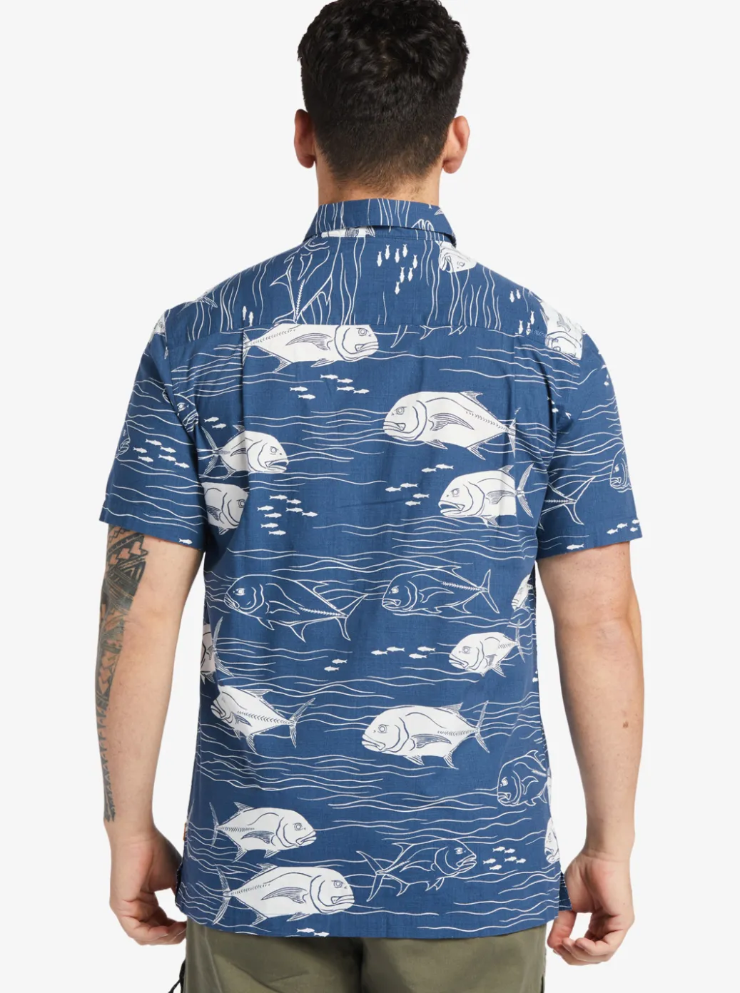 Cheap Quiksilver Waterman Dive Sites Woven Shirt Ensign Blue Dive Sites
