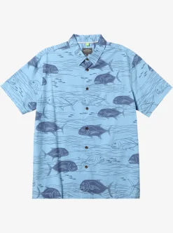Cheap Quiksilver Waterman Dive Sites Woven Shirt Dusk Blue Dive Sites