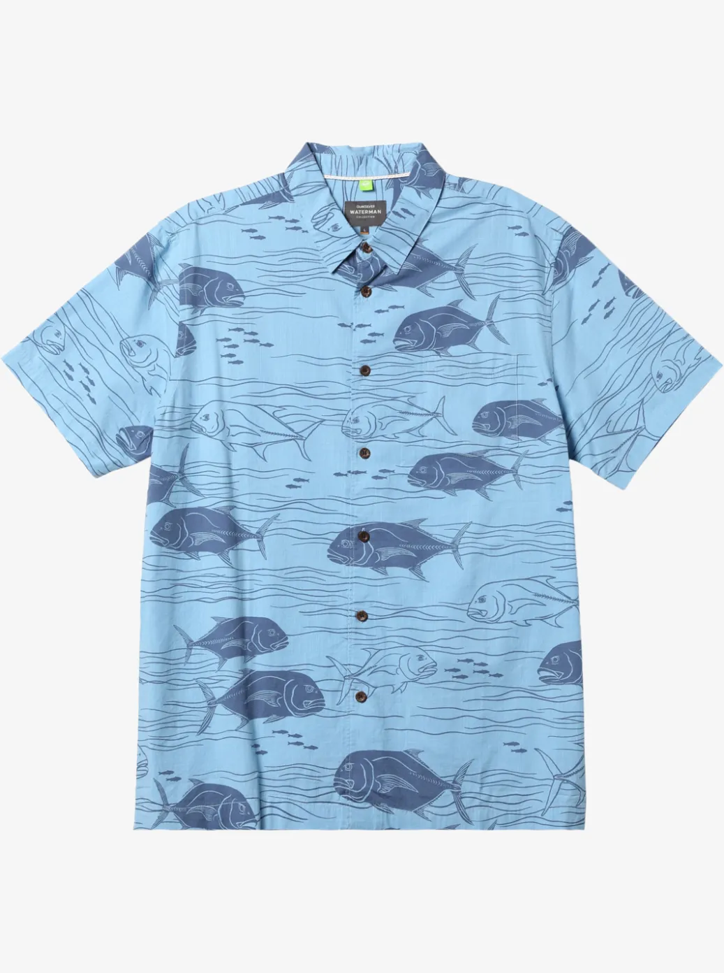 Cheap Quiksilver Waterman Dive Sites Woven Shirt Dusk Blue Dive Sites