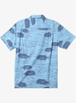 Cheap Quiksilver Waterman Dive Sites Woven Shirt Dusk Blue Dive Sites
