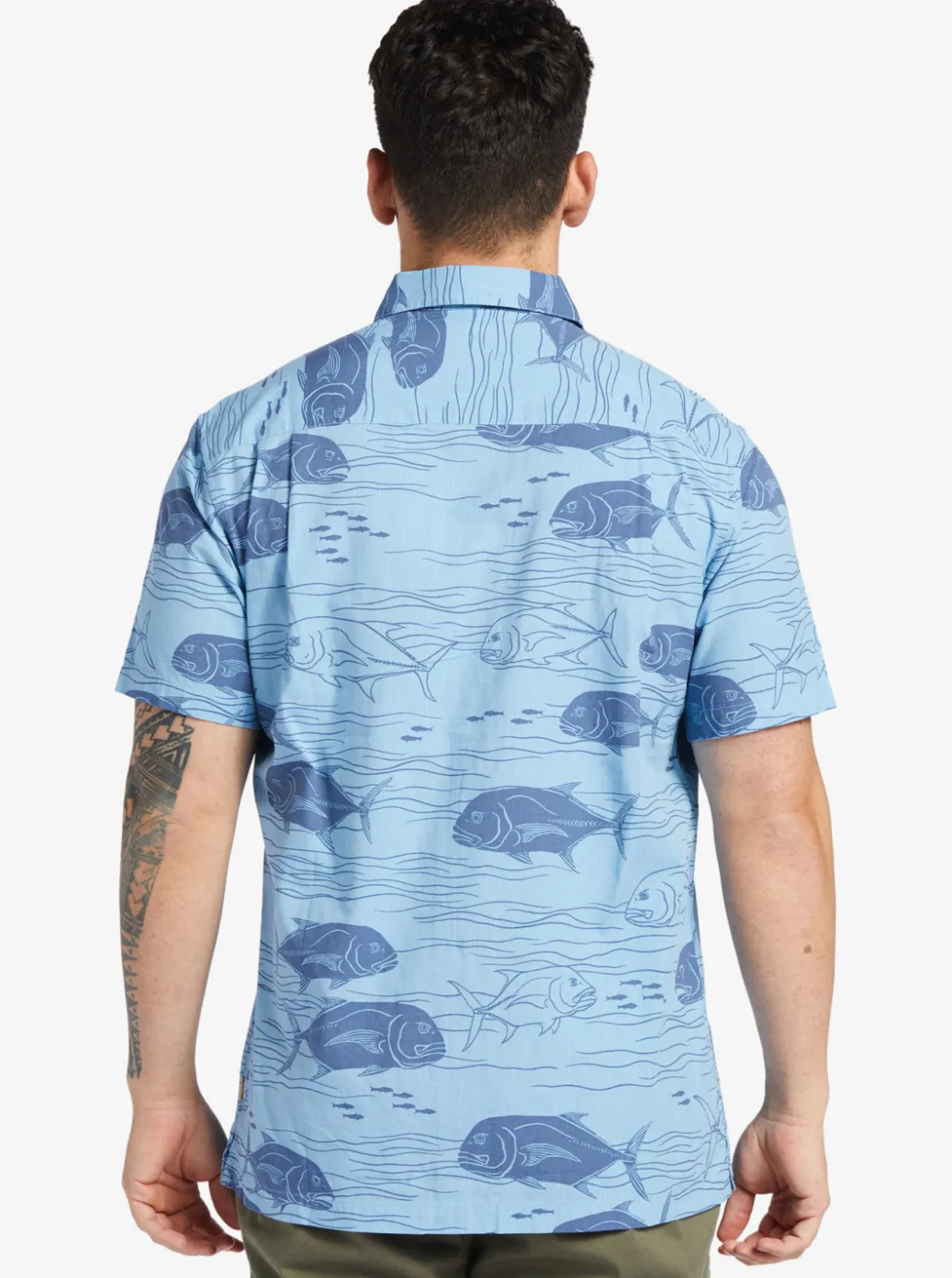 Cheap Quiksilver Waterman Dive Sites Woven Shirt Dusk Blue Dive Sites