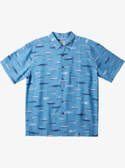 Cheap Quiksilver Waterman Drag Week Technical Short Sleeve Shirt Dusk Blue Drag Week W