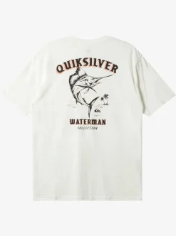 Cheap Quiksilver Waterman Fish On T-Shirt Snow White