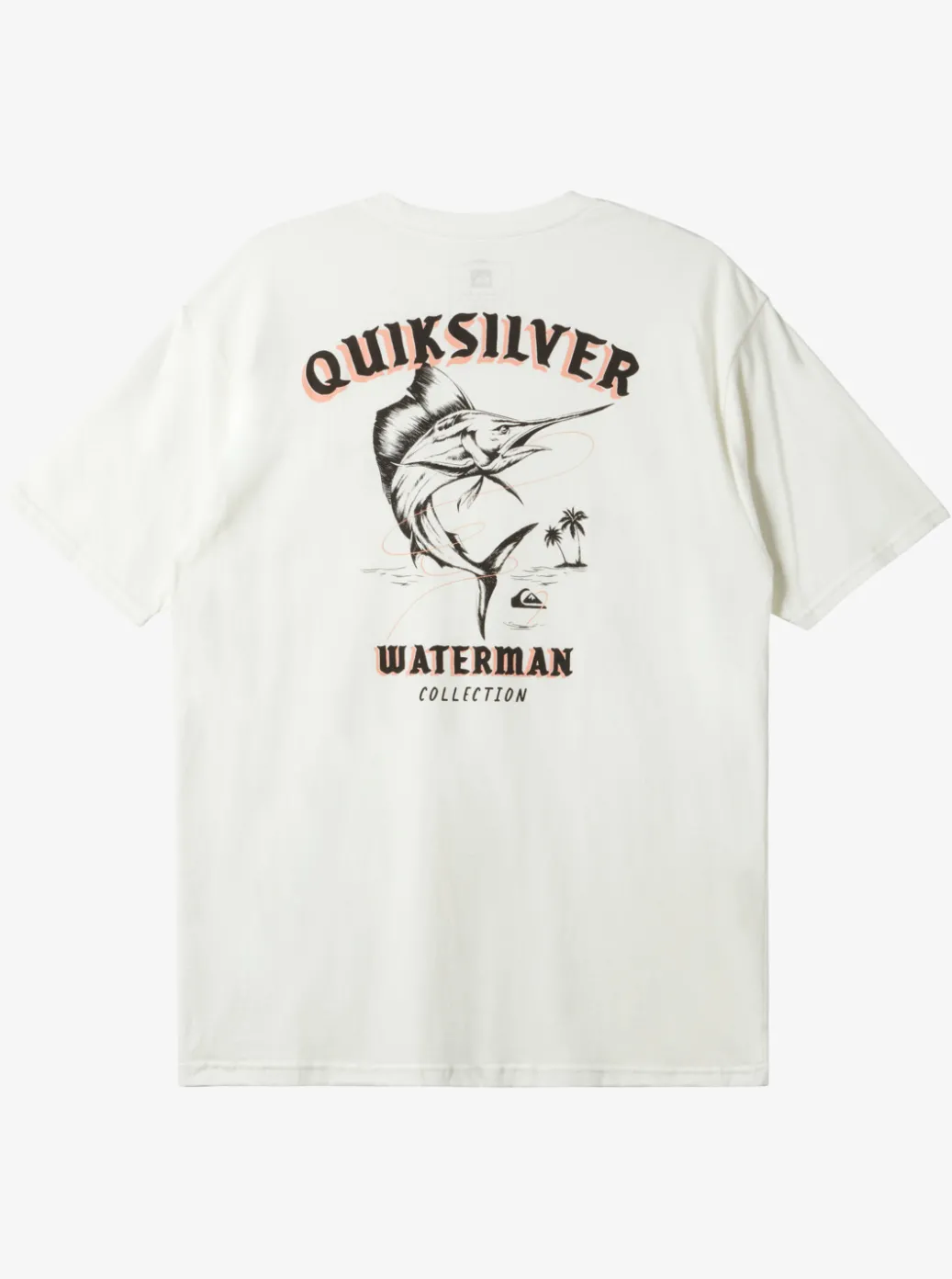 Cheap Quiksilver Waterman Fish On T-Shirt Snow White
