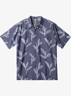 Cheap Quiksilver Waterman Ginger Stalks Short Sleeve Shirt Medieval Blue Ginger Stalks