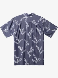 Cheap Quiksilver Waterman Ginger Stalks Short Sleeve Shirt Medieval Blue Ginger Stalks