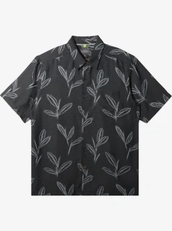 Clearance Quiksilver Waterman Ginger Stalks Short Sleeve Shirt Black Ginger Stalks