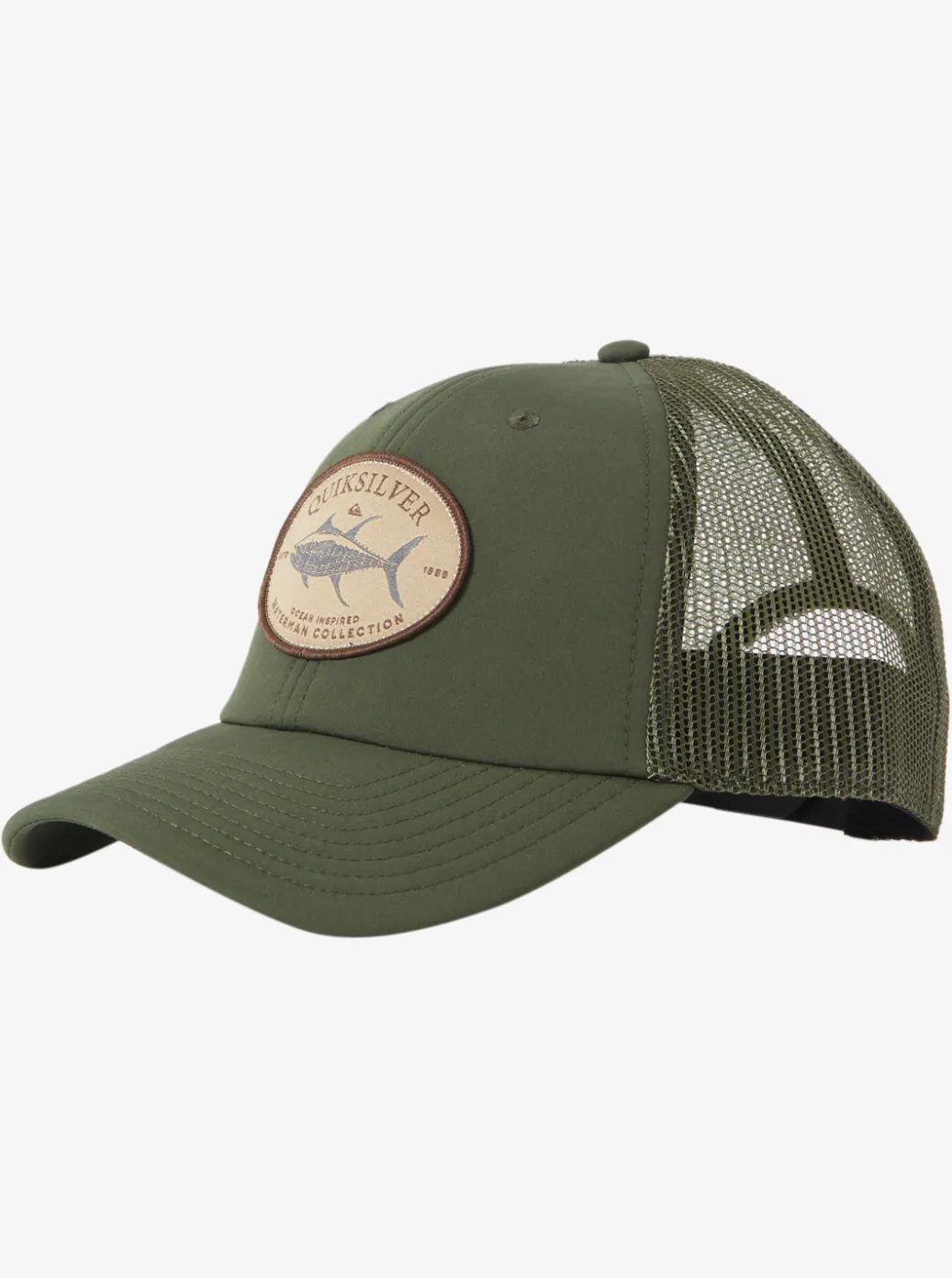 Best Quiksilver Waterman Hook Minded Trucker Hat Dusty Olive