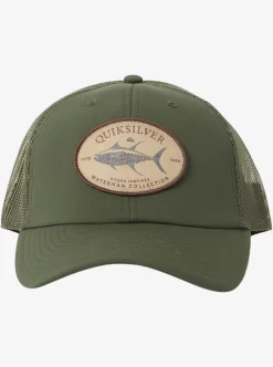 Best Quiksilver Waterman Hook Minded Trucker Hat Dusty Olive