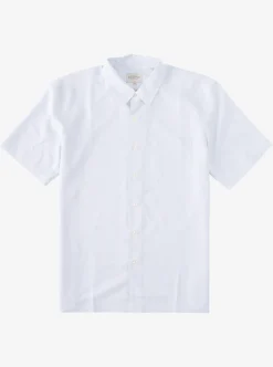 Best Sale Quiksilver Waterman Kings Cliff Short Sleeve Shirt White Kings Cliff