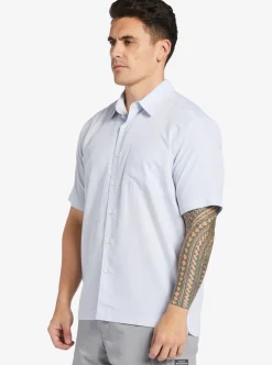 Best Sale Quiksilver Waterman Kings Cliff Short Sleeve Shirt White Kings Cliff