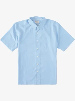 Flash Sale Quiksilver Waterman Kings Cliff Short Sleeve Shirt Dusk Blue Kings Cliff