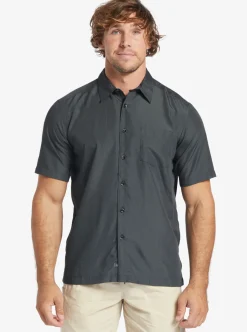 Flash Sale Quiksilver Waterman Kings Cliff Short Sleeve Shirt Black Kings Cliff