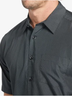 Flash Sale Quiksilver Waterman Kings Cliff Short Sleeve Shirt Black Kings Cliff
